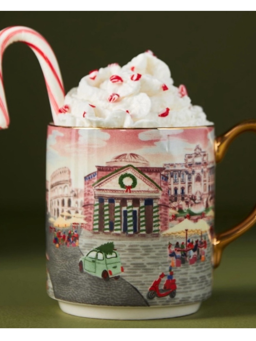 Anthropologie RARE Buone Feste Da Roma 2023 Holiday in the City Rome Mug